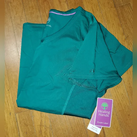 Healing Hands Short Sleeve Scrub Top - Picture 11 of 11